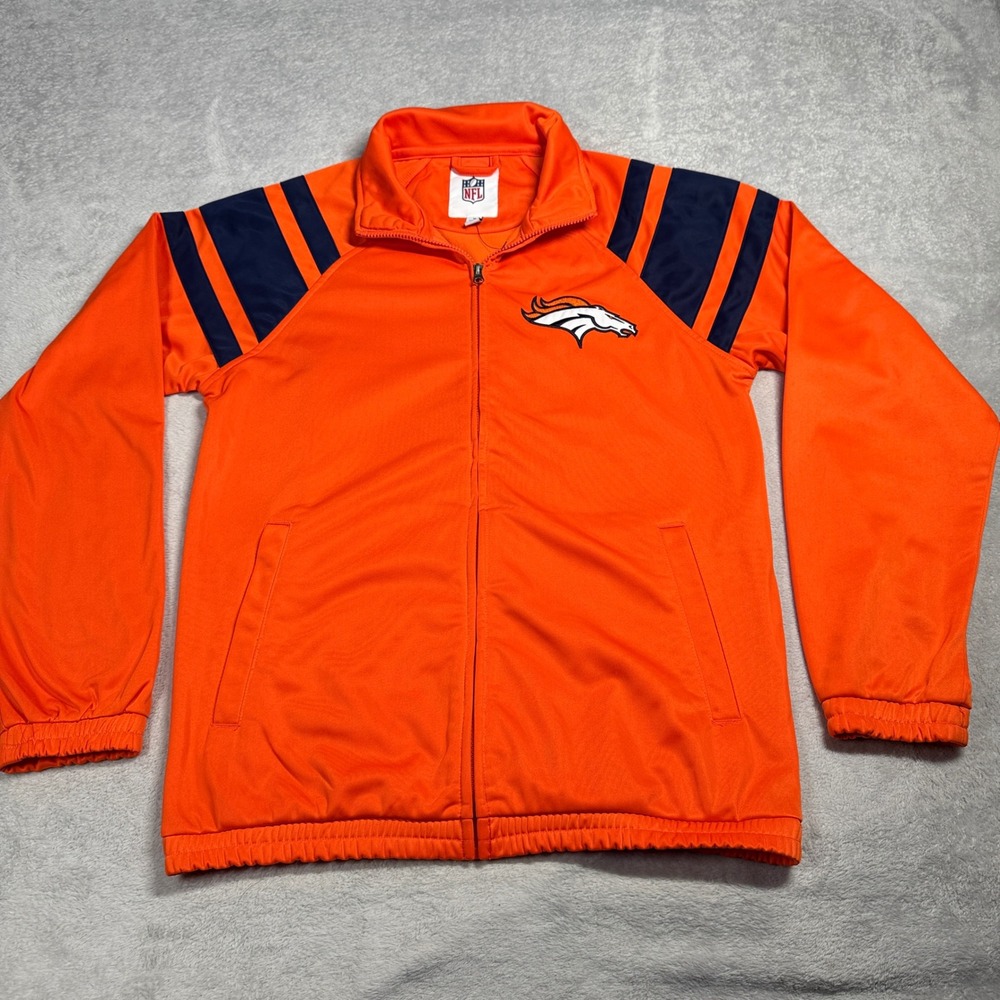 NFL Denver‎ Broncos Track Jacket Mens Medium Orange Full Zip G-III Apparel Gear